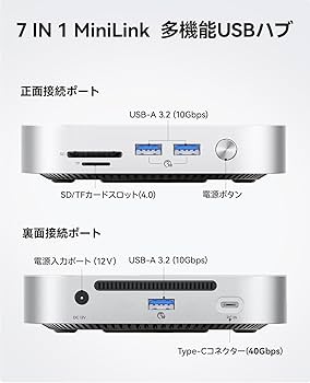 Amazon.co.jp: ORICO MiniLink Mac mini M4対応ドッキングステーション